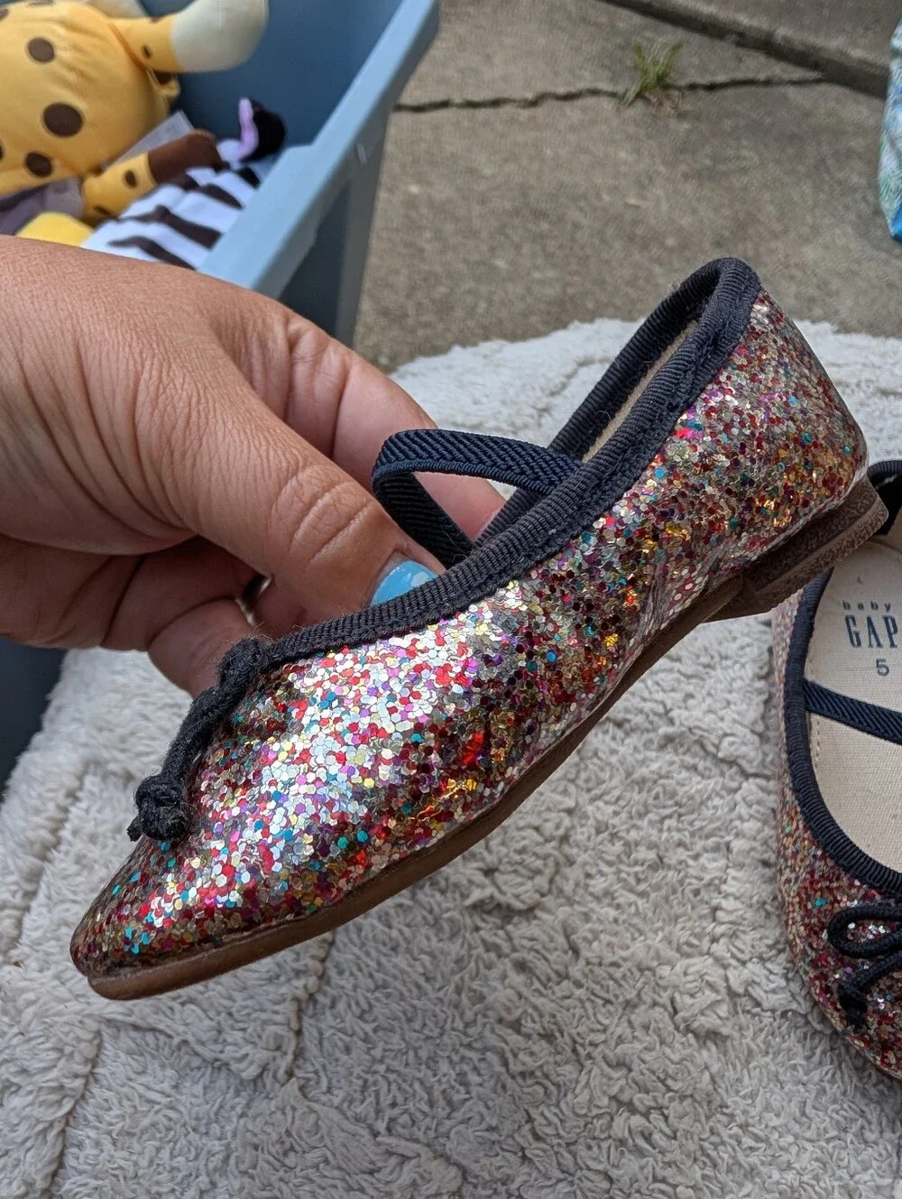 NWOT Baby Girl Gap Glitter Ballet Flats Size 5